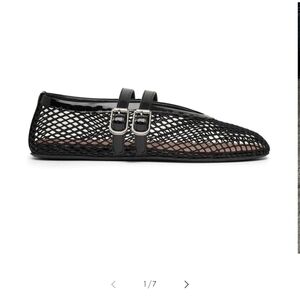 Black Mesh Flats with Double Strap